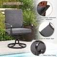 thumbnail image 4 of BUPPLEE Swivel Wicker Patio Dining Chairs Set of 2, Metal Frame Outdoor Chairs with Cushions for Garden Backyard, Beige & Gray, 4 of 9