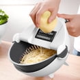 thumbnail image 4 of HBFAGFB 9-in-1 Large Capacity Multifunctional Vegetable Slicer Chopper with Drain Rotate Colander, 4 of 6