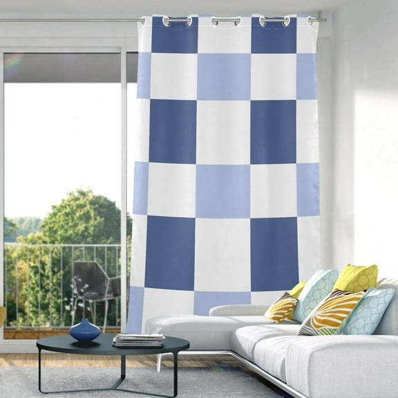 Checkered Plaid-r1 Blackout Curtains 84"x52" Thermal Insulated Curtain 1 Panel