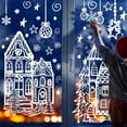 thumbnail image 3 of 15.7 * 27.5'' Large Christmas Window Stickers 4 Sheets White House Xmas Window Clings for Glass Decoration Snowman Snowflake Double-Sided Window Decals for Christmas Holiday Party Ornament, 3 of 7