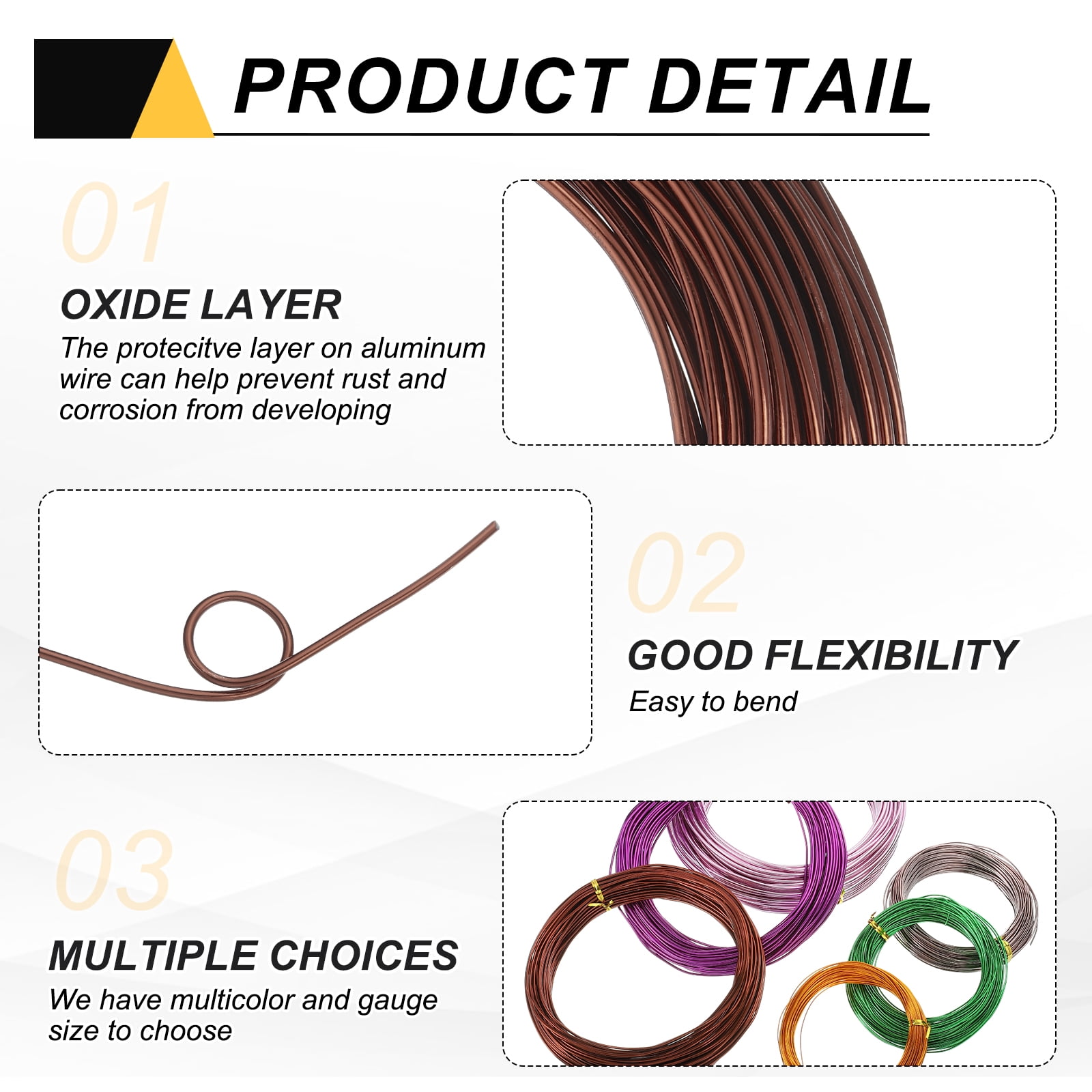 Uxcell 7 Gauge 3.5mm Aluminum Wire, 80 Feet Bendable Metal Craft Armature Wire, Copper Tone