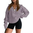 thumbnail image 2 of KISSMODA Women Half Zipper Pullover Sweatshirt Long Sleeve Hoodies Kangaroo Pocket Fleece Basic Sweater, 2 of 4
