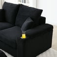 thumbnail image 6 of Aukfa Oversized Chaise Lounge Indoor Chair with 2 Cupholders, Storage Ottoman, 3 Pillows, Black, 6 of 9
