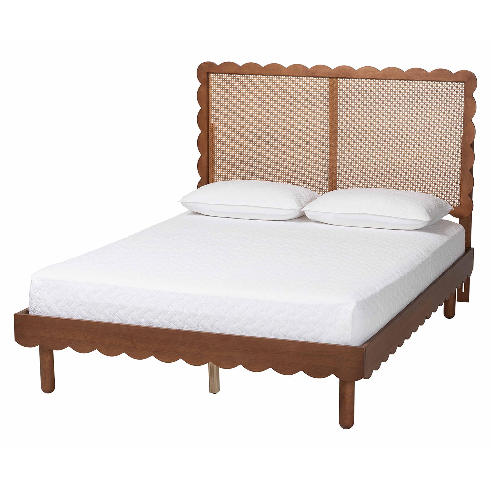 Baxton Studio Orianthe Modern Platform Bed, Queen, Walnut Brown