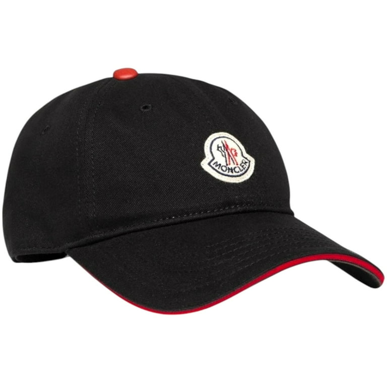 【Bicky】MONCLER BASEBALLキャップ Black Bicky】MONCLER BASEBALLキャップ Black Moncler logo-patch