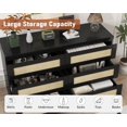 thumbnail image 4 of Commode en Rotin pour Chambre avec 6 Tiroirs, Commode Grand de Style Ferme Moderne de 47 Pouces, Armoire de Rangement en Bois pour Garde-Robe, Salon, Couloir, 4 of 6