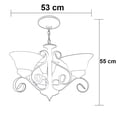 thumbnail image 5 of Candil De Techo Luz Ideal, C-11 Herrería Chocolate Pantallas Blancas., 5 of 5