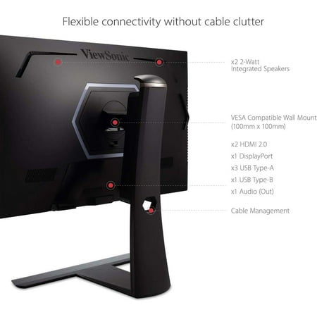 ViewSonic - Elite 24.5 LCD FHD Monitor with HDR (DisplayPort USB, HDMI) - Black