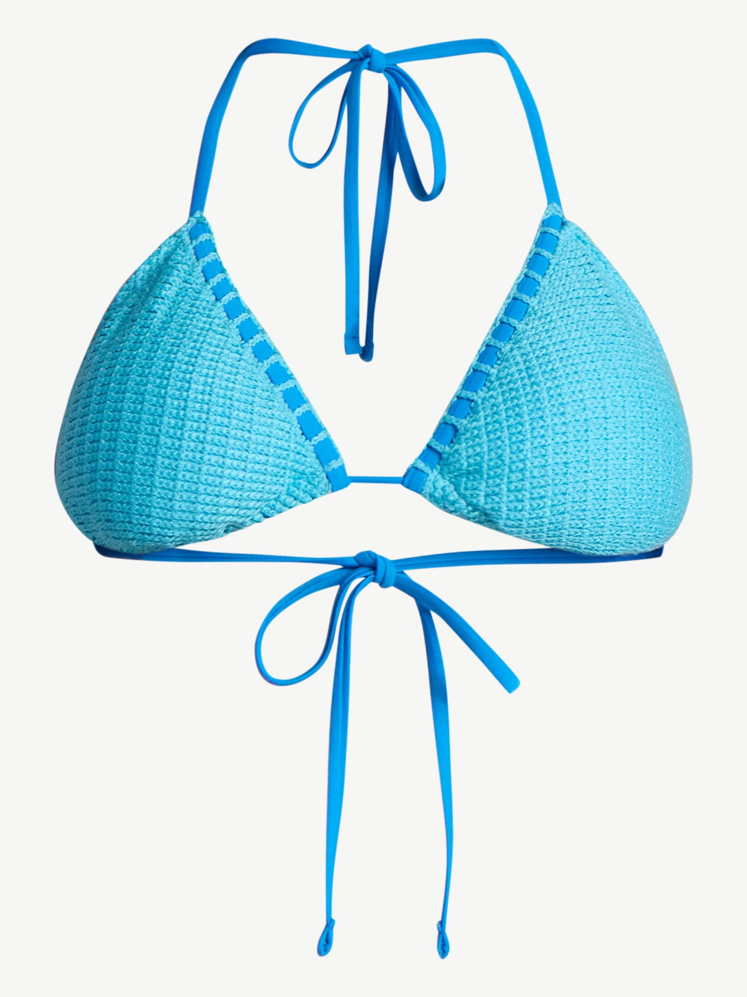 No Boundaries Crochet Triangle Bikini Top, Women’s