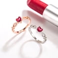 thumbnail image 3 of Anillo De Circonita En Forma De Corazón Amor | Apertura Ajustable Accesorios Para Mujer Oro Rosa De 18 Quilates, 3 of 3