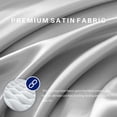 thumbnail image 4 of MR&HM Satin Fitted Sheet King Size, Silky Bottom Sheet with Elastic Corner Straps, Deep Pocket up to 15 Inches, No More Slipping Off for Mattress - 1 Fitted Sheet Only (Silver Grey), 4 of 6