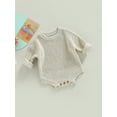 thumbnail image 3 of Bagilaanoe Newborn Baby Girl Boy Knit Rompers Long Sleeve Bodysuits 3M 6M 9M 12M 24M Infant Casual One Piece Short Jumpsuit, 3 of 9