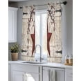 thumbnail image 5 of Texas Star Vintage Sheer Curtains 39 Inch Length 2 Panels Set for Living Room/Bedroom, Red Retro Berry Beige Wooden Kitchen Curtains Grommet Semi-Sheer Curtains Drapes Window Treatments 27.5"x39"x2, 5 of 7