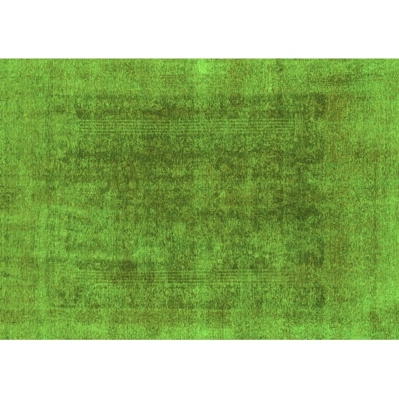 Ahgly Company Indoor Rectangle Abstract Green Modern Area Rugs, 3' x 5'