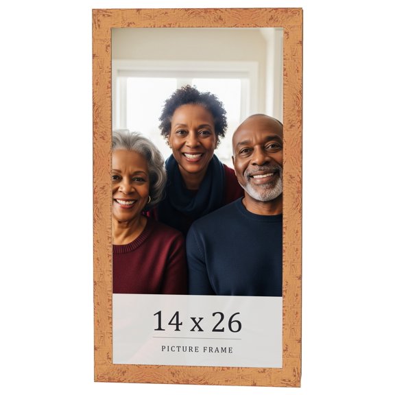14x26 Frame Beige Real Wood Picture Frame Width 1.25 inches | Interior Frame Depth 0.5 inches |
