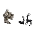thumbnail image 5 of 3 Set Owl Figurines Deer Sculpture Resin Tabletop Decoration Elegant Design for Home Office Cabinet, 5 of 8