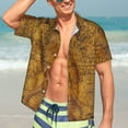 thumbnail image 7 of Kll Men'S Hawaiian Shirt Short Sleeve Button Down Beach Shirts-Vintage Map, 7 of 7