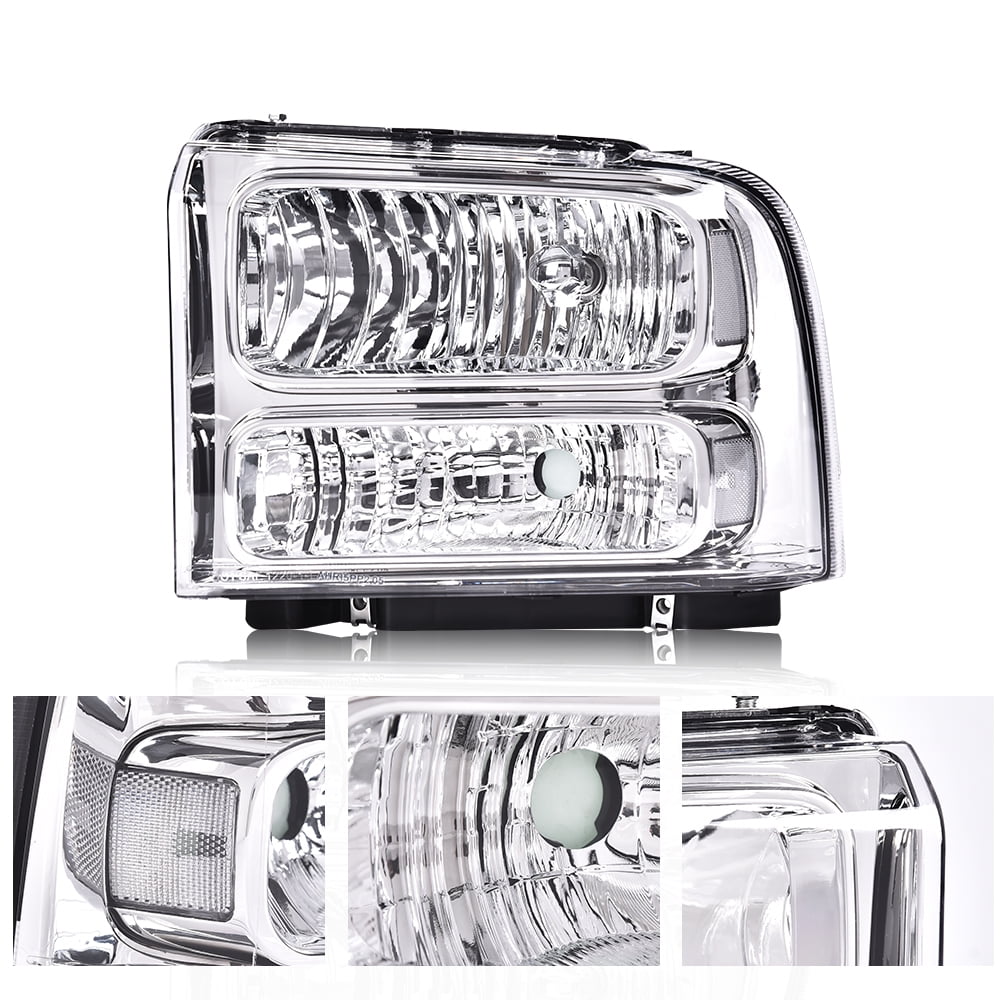 CROSSDESIGN Headlights Fit for Ford F-250 F-350 Super Duty 1999-2004 Headlamps