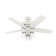thumbnail image 5 of Hunter 44 inch Indoor Ceiling Fan with LED Lights and Remote Control - White Ceiling Fan, Standard Mount, 5 Blades, For Bedroom, Living Room, or Kitchen, Quiet - Bennett 50418, Matte White, 5 of 14