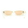 thumbnail image 4 of Womens Mod Rimless Rectangle Plastic Trendy Sunglasses Ivory Peach, 4 of 5