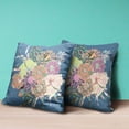 thumbnail image 4 of Friendship Bouquet Throw Pillow with Removable Cover in Blue Pink Peach 16x16, 4 of 5