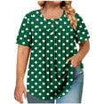 thumbnail image 2 of Xdegoge Ofertas De Hoy En Walmart Ladies Tops Plus Size Short Sleeve Crewneck T Shirts Striped Summer Fashion Tunic Tops Loose Fit Dressy Casual Blouses Workout Y2K Tee Shirts Ropa Mujer, 2 of 6