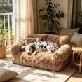 thumbnail image 5 of Pet Bed Washable Cushion, Cozy Elevated Sofa for Cats Small Dogs, Soft Cotton Cover Removable, Non Slip Base Indoor Living Room Bedroom Balcony Use, 5 of 6
