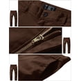 thumbnail image 4 of Pantalones a juego para hombre, ajustados, con parte delantera plana, casual, marrón 42, 4 of 5