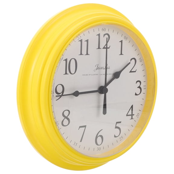 WRITWAA 1Pack Bathroom Clocks Wall Yellow Round Style