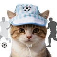 thumbnail image 5 of Soccer Themed Pet Sun Visor Hat Adjustable Dog Cat Baseball Cap with Ear Holes Sun Protection Football Fan Support Accessories for Sports Events Game Day Outdoor Activities Dog Puppy Kitten, 5 of 7