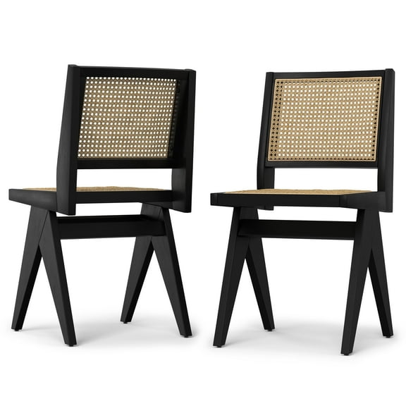 Simpli Home Regina Dining Chair (Set of 2) in Black