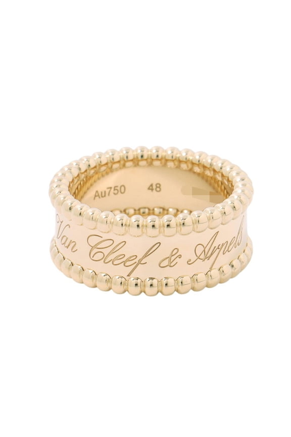 Pre-Owned Van Cleef & Arpels Perlee Signature Ring, 18K Yellow Gold, Ring Size 48, VCARO3Y648...