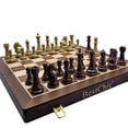 thumbnail image 4 of Juego de ajedrez BESTCHIC de madera plegable de 18" con piezas ponderadas, 4 of 9