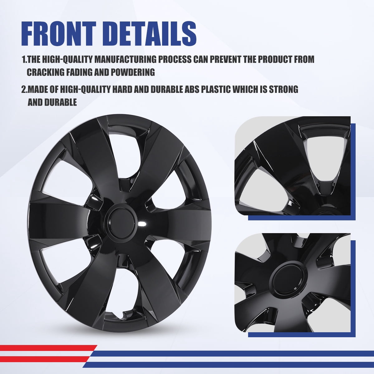 (4 Pack)16" Set of 4 Hubcaps Wheel Rims Cover for 2007-2011 Toyota Camry /2007-2011 Toyota Camry Hybrid Compatible with Steel Wheels Snap on Installation(16-inch,Black Lacquer)