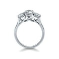 thumbnail image 4 of Rhodium Plated Sterling Silver 3-Stone Promise Ring Made with Swarovski Zirconia Size 4.5, 4 of 5