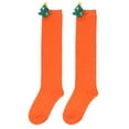 thumbnail image 2 of Xijirk Women Christmas Stripe 3D Tree Decor Knee High Socks Stretchy Knit Long Socks for Holiday Size:One Size, 2 of 8