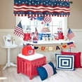 thumbnail image 6 of Independence Day USA National Flag Curtain Valances for Kitchen Windows,Rod Pocket Short Valance Red and Blue Star Stripe on Flax Window Treatment for Living Room Bathroom Bedroom,42" x 18"-1 Panel, 6 of 7