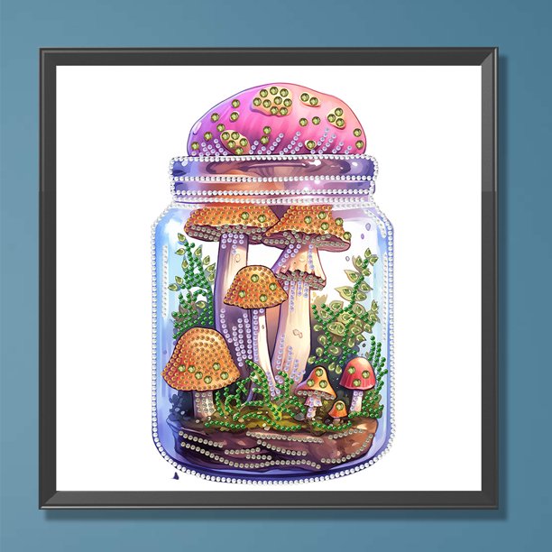 Pintura de diamante 5D DIY, kit de seta de botella de vidrio con forma especial parcial Hugtrwg Para estrenar