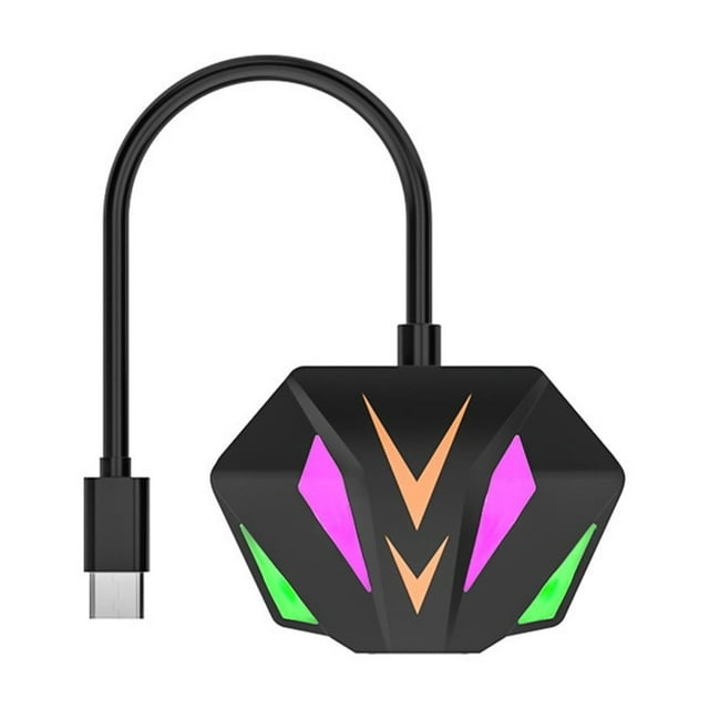 Black Type-C Ethernet Adapter 100Mbps Wired Network Card Rgb High-Speed Internet For Laptop Computer And Online Gaming Black