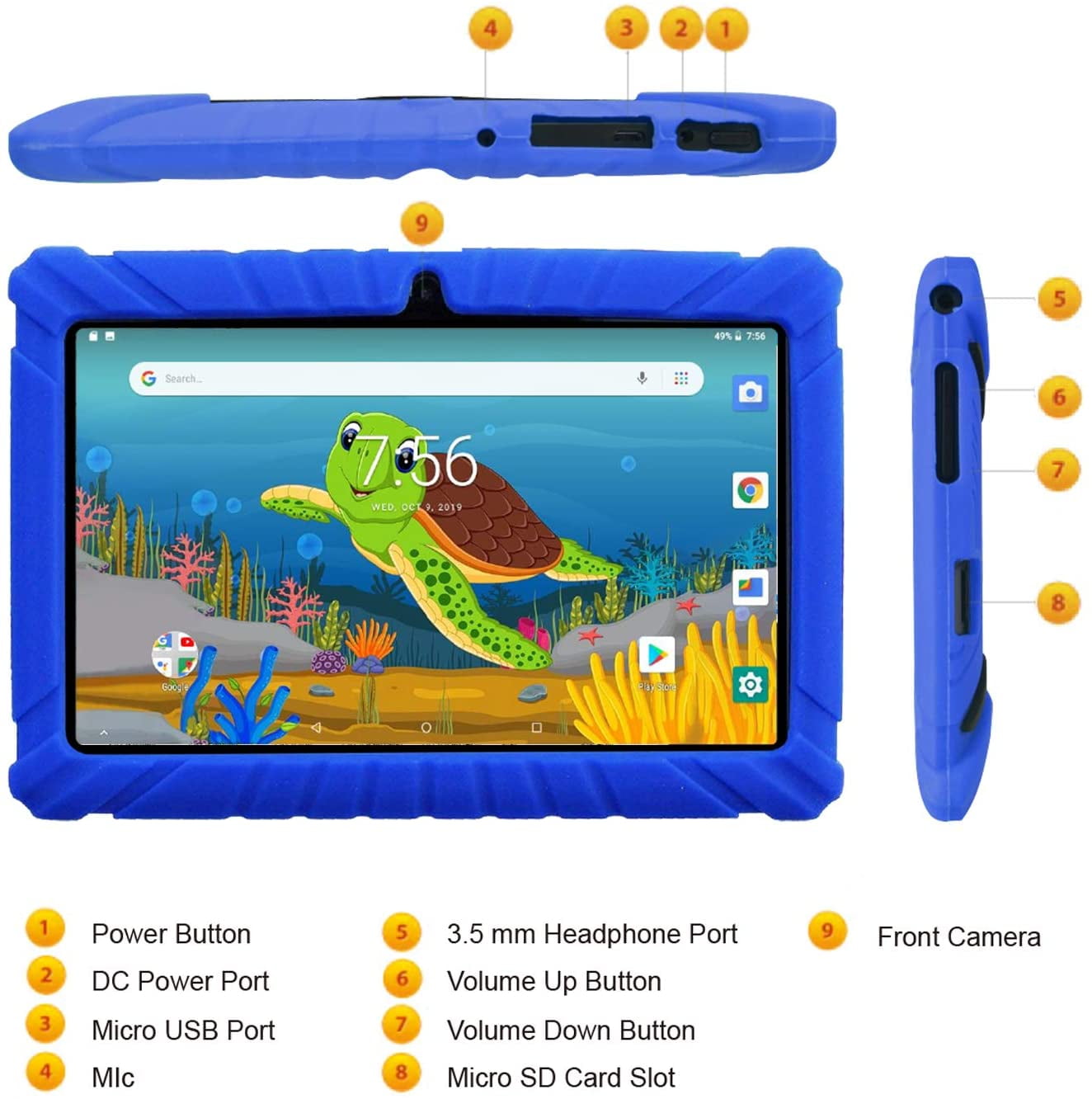 Contixo 7 inch Kids Learning Tablet Bundle - 32GB Storage