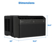 Midea 6,000 BTU Smart Window Air Conditioner, U-Shaped Inverter, Ultra Quiet, Wi-Fi, Remote, Easy Install, Energy Efficient, Cools 250 Sq Ft, Black