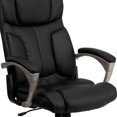 thumbnail image 3 of High Back Folding Black Leather Executive Swivel Office Chair with Arms, 3 of 9