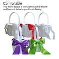 thumbnail image 3 of 2 Pieces Romantic Bowknot Flower Basket Portable Wedding Party Engagement Ceremony Ring Bearer Baskets Solid Color White, 3 of 10