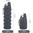 thumbnail image 4 of 2 pieces Foldable Water Bottle Two-Pack for Travel and Sports, Convenient and Portable Silicone Waterproof 500ml Camping Bottles with Climbing Buckle, 4 of 9