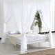thumbnail image 1 of Decoración de cama con dosel con mosquitero, cuenta con cortinas de cama con dosel universales de 4 puertas, dosel de cama con poste de esquina con tela liviana y transpirable para cortinas de dosel, 1 of 5