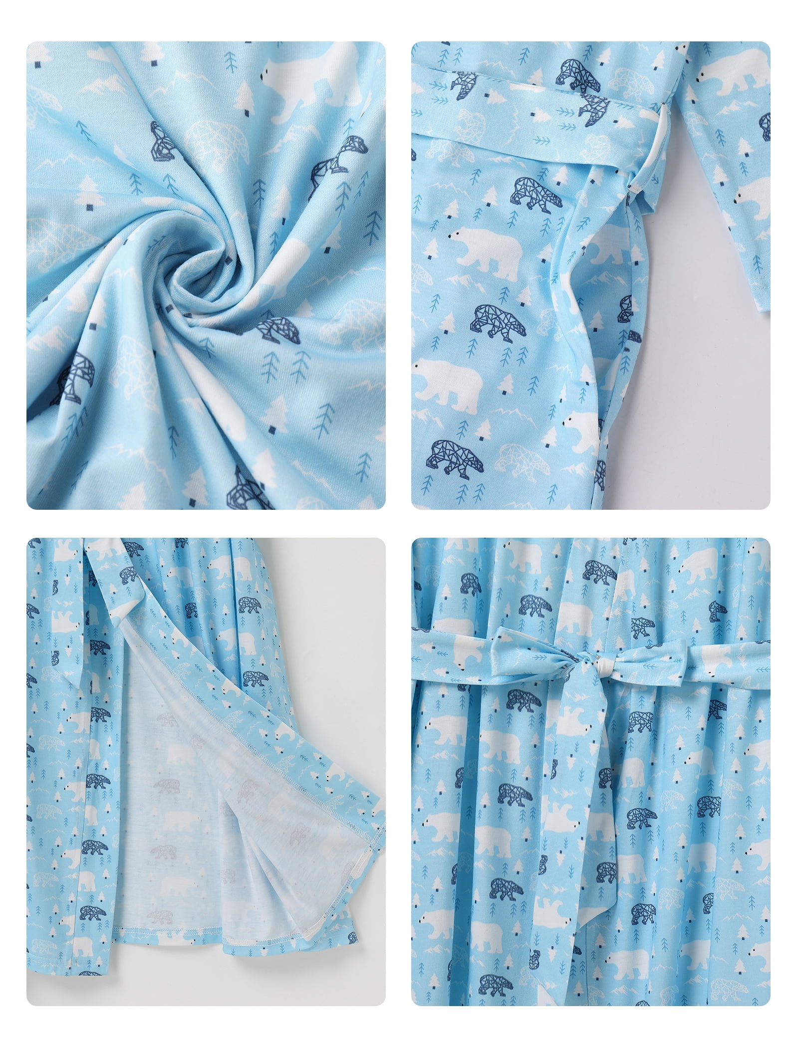 FYMNSI Maternity Robe and Baby Receiving Blanket Robe and Swaddle Set Hospital Labor Delivery Matching Outfits for Mom&Baby S/M