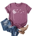 thumbnail image 4 of Dandelion Print Women's T Shirts Cute Graphic Tees Short Sleeve Summer Cotton Tops, 4 of 6