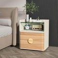 thumbnail image 2 of Tribesigns Nightstand with 2 Drawers, Modern Night Stands with Open Storage, Wooden Bed Side Table, Large Side End Table with Tempered Glasses for Bedroom, Living Room, 2 of 7