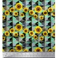 thumbnail image 1 of Soimoi Poly Georgette Fabric Check,Dot & Sunflower Flower Printed Craft Fabric by The Yard 52 Inch Wide, 1 of 1