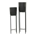 thumbnail image 6 of CosmoLiving by Cosmopolitan 40", 47"H Indoor Outdoor Black Metal Planter with Removable Stand (2 Count), 6 of 7